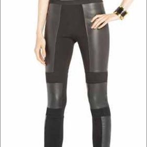 Bcbg leather moto leggings/pants